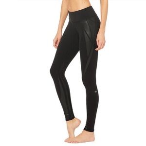 ALO Yoga Black High-Waist Airbrush Facet Leggings